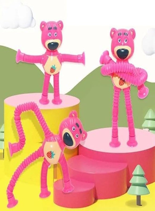 SHOPECOM أنابيب بوب من شوبكوم، أنابيب روبوتية لتخفيف التوتر، ألعاب حسية للأطفال الصغار، هدايا إبداعية محفزة، لعبة روبوت أنبوبية مزودة بكوب شفط، ألعاب حسية للأطفال المصابين بالتوحد، ألعاب لتخفيف التوتر، لعبة زرافة روبوتية بإضاءة LED (قطعة واحدة) (لعبة تادي) - Image 1